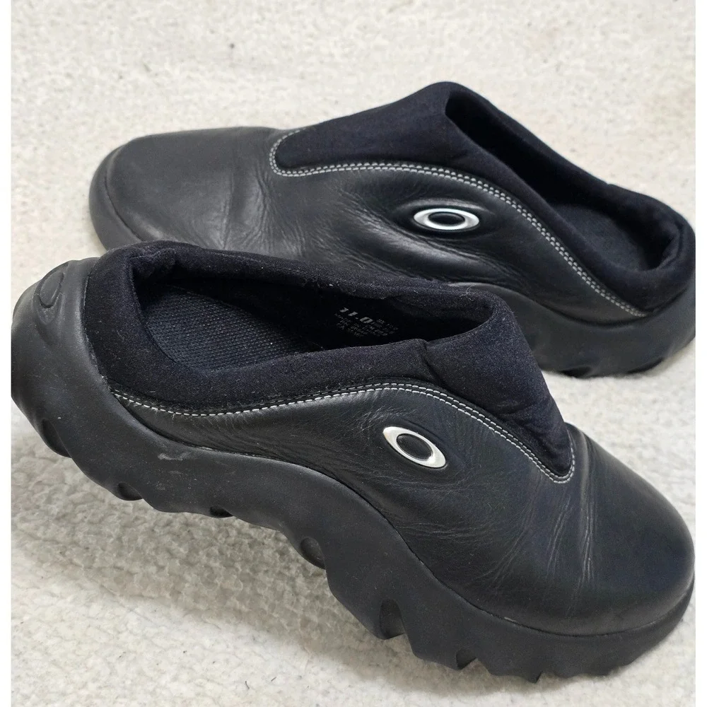 Oakley Flesh Mules Black Leather Slip On Techwear Shoes Mens 11 96548